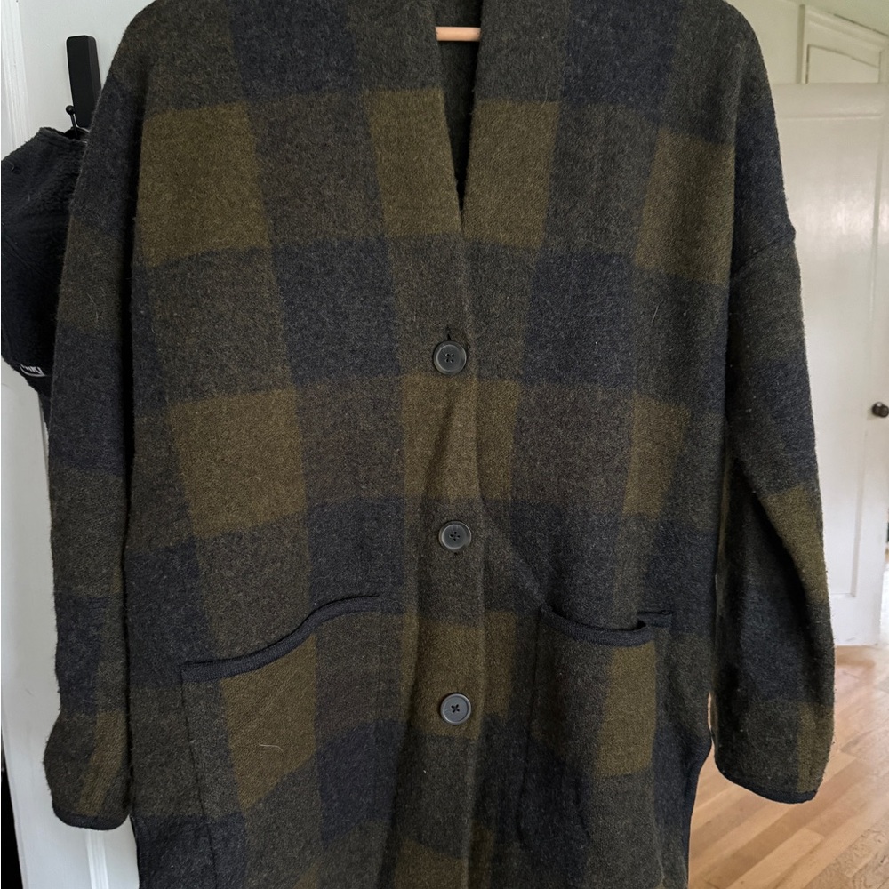 Madewell Plaid Wool Blend Coat